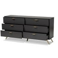 thumbnail image 3 of Bowery Hill Engineered Wood Dark Grey Double Dresser Rectangular 61.5" Unassembled, 3 of 10