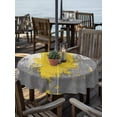thumbnail image 2 of Outdoor Tablecloth with Umbrella Hole for Patio/Picnic/Party/Camping, Yellow Cement Gray Waterproof Table Cloth Round Cover Washable, Modern Abstract Art Yellow (Dia 54"), 2 of 8