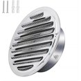 thumbnail image 1 of Grille de Ventilation Ronde en Acier Inoxydable pour Tuyau d'Échappement, Hotte de Sortie d'Air, Grille de Ventilation Ronde, Hotte d'Extraction de Fumée avec Moustiquaire, 1 of 5
