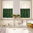 thumbnail image 4 of Christmas Green Kitchen Curtains and Valances Set, Rod Pocket Curtains Tier Farmhouse Window Curtains 24 Inch Length, Xmas Leaves Plants Ball Star Berry 3 Piece Kitchen Curtains Set, 4 of 6