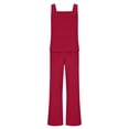 thumbnail image 6 of Mifsaly Linen Sets for Women 2 Piece Summer Set Soild Color Lounge Matching Outfits Sleeveless Tank Tops & High Waist Wide Leg Pants with Pockets S, 6 of 9
