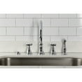 thumbnail image 3 of Kingston Brass KS2791BEXBS Essex Double-Handle 4-Hole Widespread Kitchen Faucet with Brass Sprayer in Polished Chrome, 3 of 8