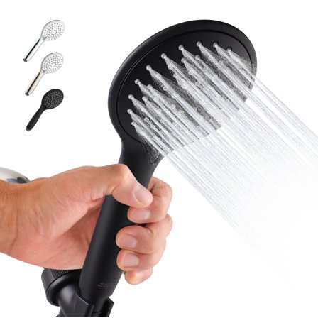 5-Function Massage Shower Head,Handheld Showerhead Easy to Clean Matte Black