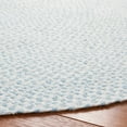 thumbnail image 3 of SAFAVIEH Braided Geraldine Checkered Polyester Reversible Area Rug, Ivory/Light Blue, 6' x 6' Round, 3 of 7
