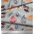 thumbnail image 2 of Soimoi Satin Silk Fabric Colorful Shells Ocean Print Fabric by the Yard 42 Inch Wide, 2 of 3
