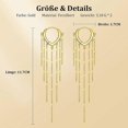thumbnail image 2 of Gold Hanging Earrings, Women's Long Earrings, 925 Silver Long Tassel Earrings, 2 of 5