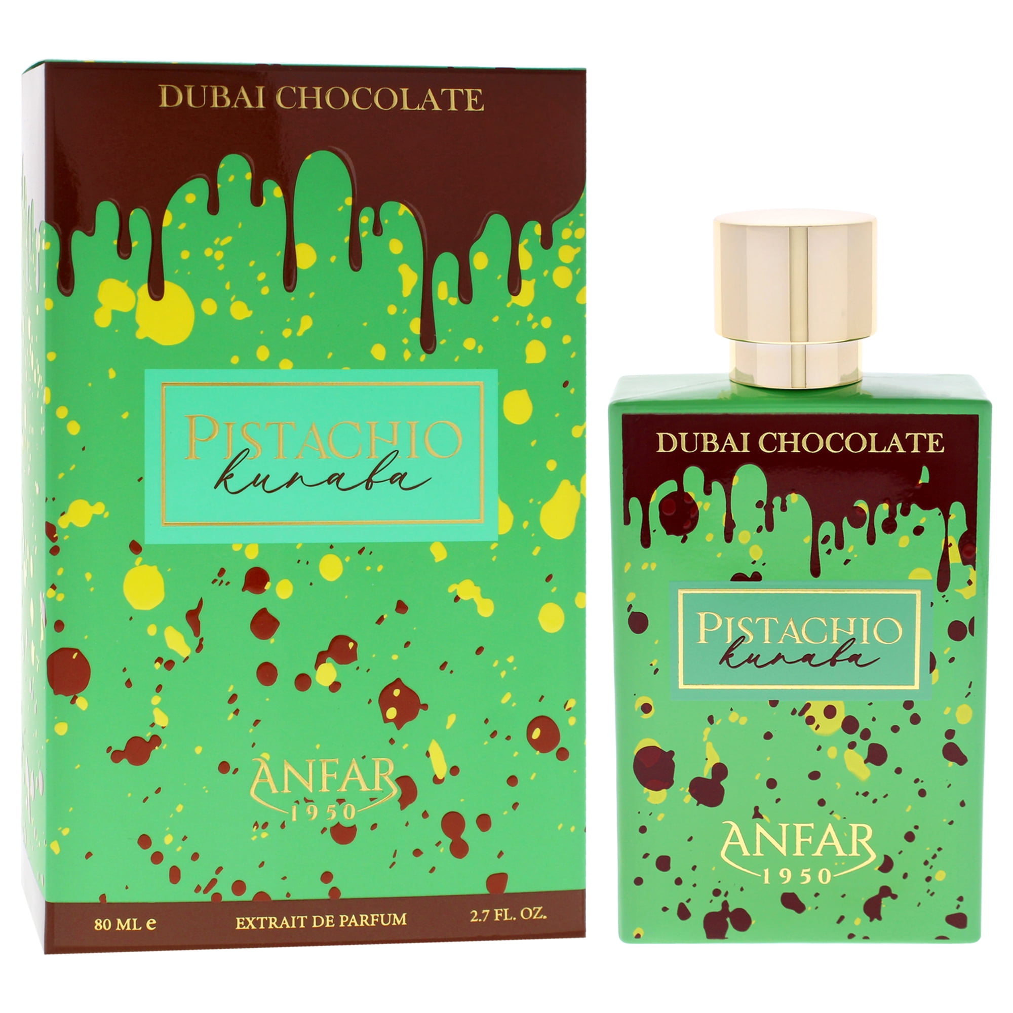 Anfar Dubai Chocolate - Pistachio Kunafa, Perfume for Women and Men, 2.7 oz