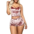 thumbnail image 3 of Kiapeise Women Sexy Underwear Velvet Pajamas Set Crop Top +Shorts Jumpsuit, 3 of 8