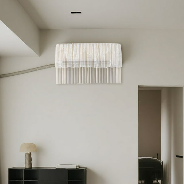 Air Conditioner Cover and Stopper Curtain for Living Room and Bedroom Floral Pattern Versatile Polyester Fabric Windproof Design Functionality