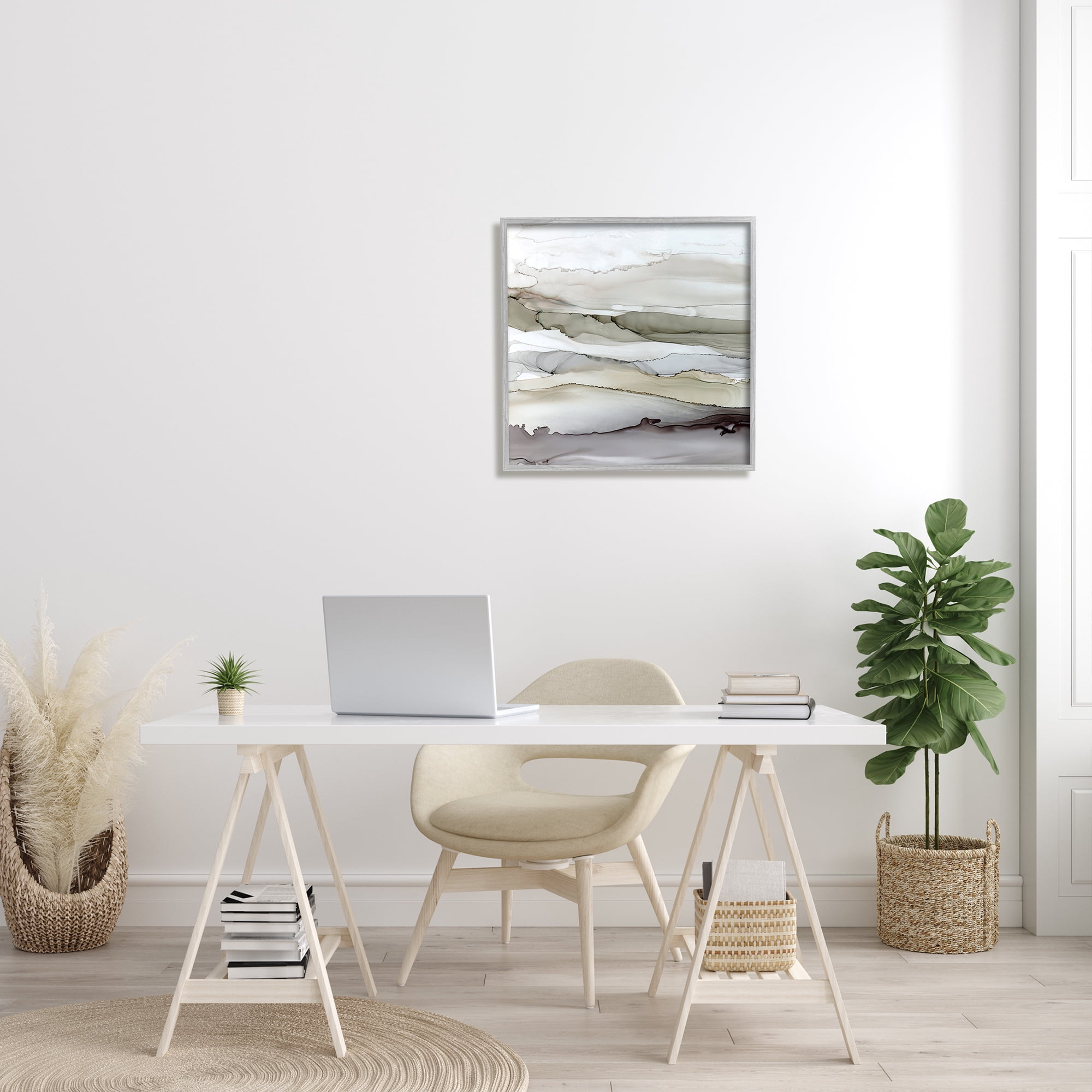 Stupell Indtries Abstract Mountain Range Watercolor Interpretation Brown Grey,24 x 24,Design by Carol Robinson