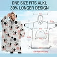 thumbnail image 4 of Oversized Wearable Blanket Hoodie,White Cow Head Dot Pattern Sherpa Blanket Hoodie with Super Pockets,Super Warm Fuzzy Pullover for Women & Men, 4 of 6