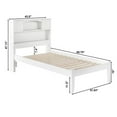 thumbnail image 5 of Leo & Lacey Lit Plateforme en Bois Massif Simple TG avec Station de Charge USB en Blanc, 5 of 5