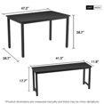 thumbnail image 7 of DKLGG 28.7 Inches Height 3 Pieces Farmhouse Kitchen Table Set with Two Benches, Black, 7 of 7