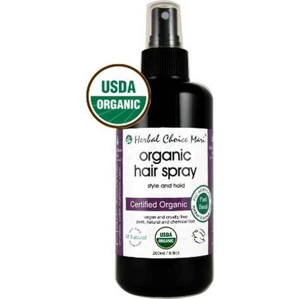 Herbal Choice Mari Organic Hair Spray 200ml/  Glass Spray Bottle -  