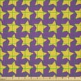thumbnail image 2 of Ambesonne Abstract Fabric by the Yard Microfiber, Symmetrical Stars Pattern, 1 Yard, Fuchsia and Earth Yellow, 2 of 2