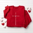 thumbnail image 2 of Moxiu Valentines Sweatshirt for Women Love Heart Printed Grahic Long Sleeve Shirt Crewneck Casual Valentines Gifts Pullover Tops 2025 Red,XXL, 2 of 4