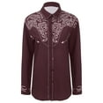 thumbnail image 4 of Lejafay Women's Embroidered Western Cowboy Vintage Button Down Long Sleeve Retro Collared Type F S, 4 of 7