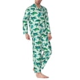 thumbnail image 2 of Balery Green Sea Turtle Pijama para Hombre de Dos Piezas con Manga Larga, Conjunto de Dormir y Descanso Suave con Bolsillos-XX-Large, 2 of 7