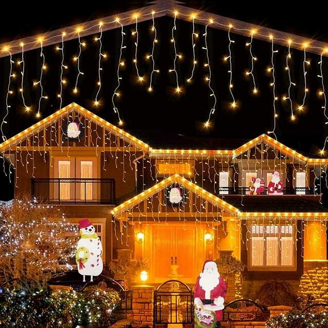 Luces de navidad, Serie de Cascadas Serie de Luces Led, Luces Cascada con 8 Modos de Iluminación, Cascada de Luz Led Navideña (18M 1000LED, Blanco cálido)