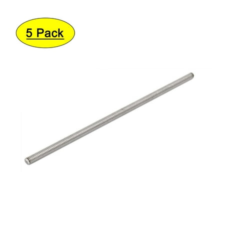 

M4 x 100mm 304 Stainless Steel Fully Threaded Rod Bar Studs Silver Tone 5 Pcs