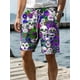 thumbnail image 3 of Bañador con estampado 3D de calavera y flores para hombre, estilo hawaiano, con cintura elástica y cordón, para vacaciones y playa, 2024, 3 of 4