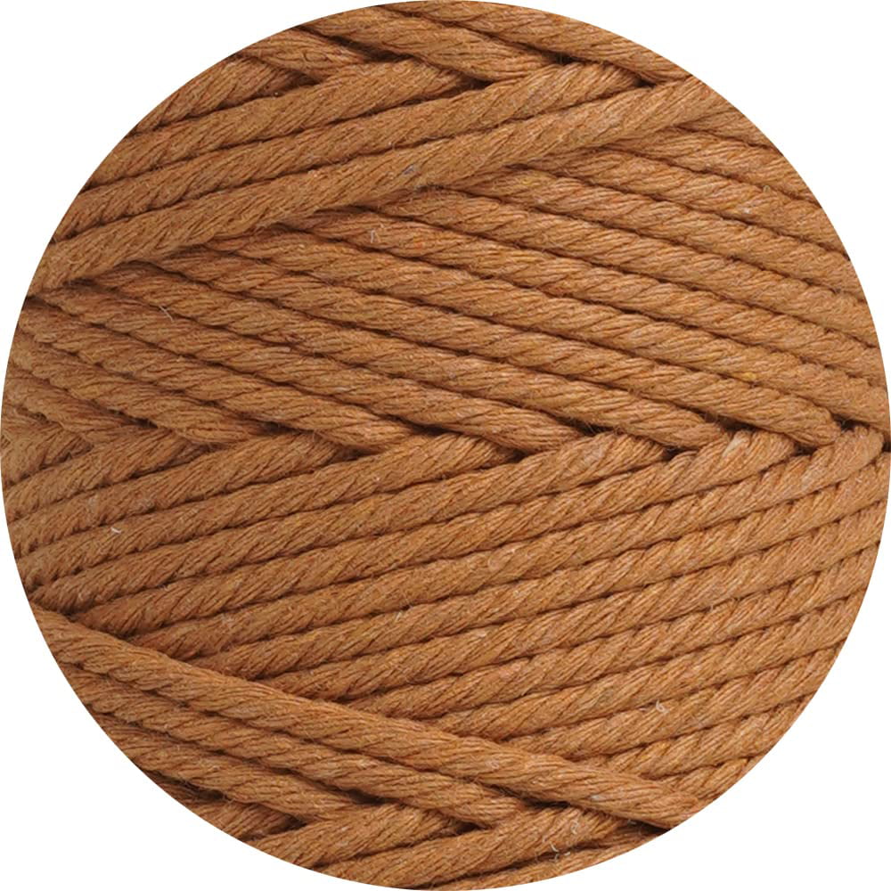 XKDOUS Reddish Brown 3mm x 109yards Macrame Cord, Colored Macrame Rope,  Cotton Rope Macrame Yarn, Colorful Cotton Craft Cord for Wall Hanging,  Plant Hangers, Crafts, Knitting 