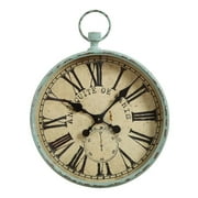 Creative Co-Op Metal Antiquite De Paris Pocket Watch Wall Clock