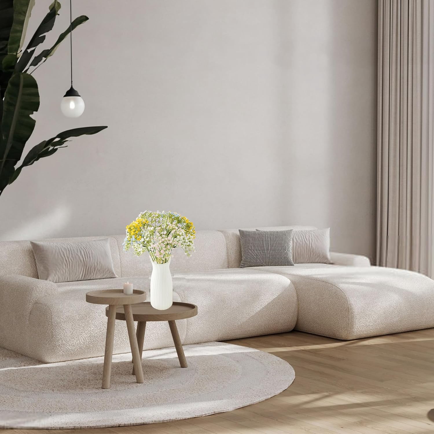 Babys Breath Artificial Flowers Decoration:30Pcs Plastic Multicolor Fake Flowers,Artificial Gypsophila Bouquet,Faux Flowers for Wedding Party Home Decoration