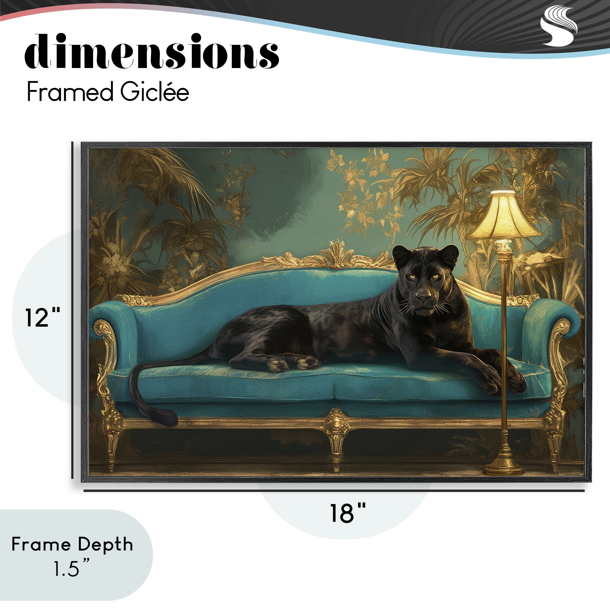 Stupell Industries Exotic Lounging Panther Black Framed Giclee Art, design by Tina LeCour