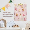 thumbnail image 6 of FMSHPON PinkWhite Cupcakes Clipboard Hardboard Wood Nursing Clip Board and Pull for Standard A4 Letter 13x9 inches, 6 of 7
