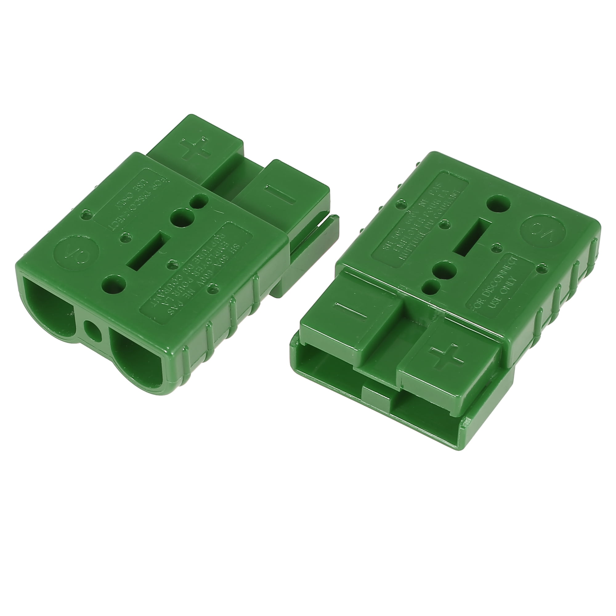 2pcs 600V 50A Battery Quick Connect Disconnect Wire Harness Plug w/ Cover  for Trailer Forklift 7 8 10 AWG Green 