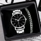 thumbnail image 2 of [Reloj + pulsera] Reloj casual de cuarzo para hombre con malla de acero inoxidable （4 diales para elegir）, 2 of 4