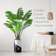 thumbnail image 3 of Artificial Tree in Contemporary Planter, Fake Monstera Silk Tree for Indoor and Outdoor Home Decoration - 56" Overall Tall (Plant Pot Plus Tree), 3 of 5
