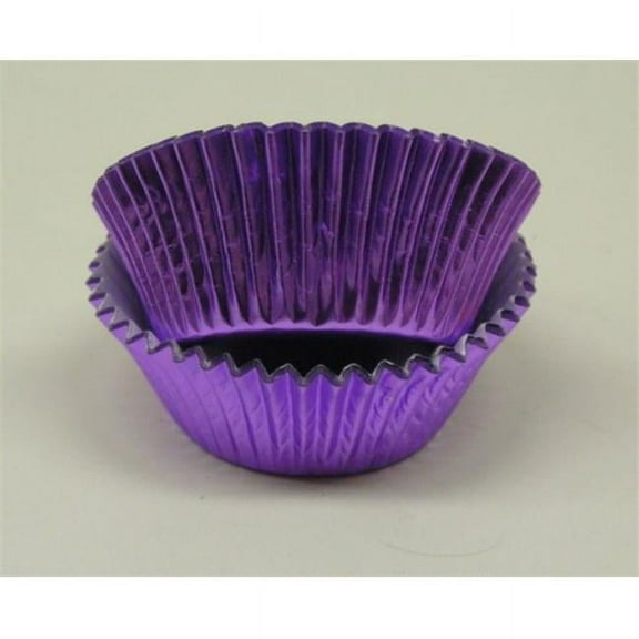 15CX PURPLE FOIL BAKING CUP 2 x 1.13 in. Foil Baking Cup with Greaseproof Liner - 1000 Piece