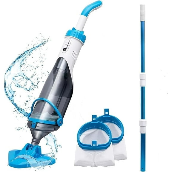 SUNTEK Cordless Pool Vacuum with Running Time up to 60 Minutes for In-ground Pools& Spas, Telescopic Pole