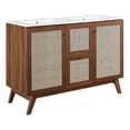 thumbnail image 3 of Modway Soma 48" Double Sink Modern Wood Bathroom Vanity in Walnut/White, 3 of 17