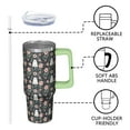thumbnail image 3 of Halloween Black Cat 30 Oz Tumbler with Handle and Straw, Spooky Cute Stainless Steel Cup, Holiday Gift Mug, 3 of 5