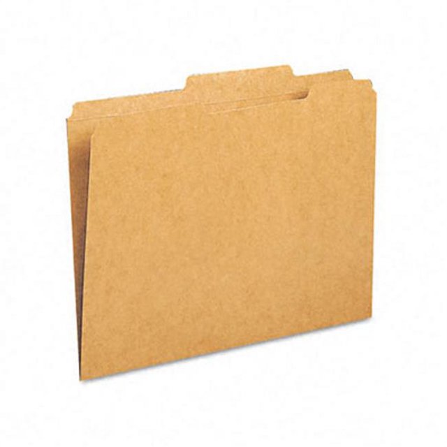 Kraft File Folder- 2/5 Cut Right of Center- 2-Ply Top Tab- Ltr- Brown- 100/Box