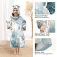 thumbnail image 4 of Wearable Blanket with Sleeves and Pocket Oversized Hooded Sweatshirt 3-14 YR Watercolor Ink Splashes Pattern L, 4 of 7