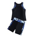 thumbnail image 3 of BODOAO Women's 2 Piece Tankini Swimsuit, Floral Print Athletic Racerback Tank Top and Boy Shorts, Stretchy Quick Dry Bathing Suit for Beachwear Swimwear Outfit Blue 2XL, 3 of 9