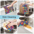 thumbnail image 2 of Yayeee 6 Pack Kitchen Dishcloths for Washing Dishes Soft Absorbent Microfiber Towels, Colorful Checkered Daisy, 2 of 9