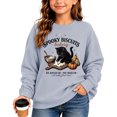 thumbnail image 2 of ZHOGXU Halloween Themed Girls Cat Pumpkin Letter Print Pullover Sweatshirt Long Sleeve O Neck Top For Kids Comfortable Outdoor Daily Wear,Light Gray,2-3 Years, 2 of 4