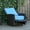 Light Blue, variant on Outsunny Reclining Rattan 360° Swivel Chair Patio Cushioned Recliner