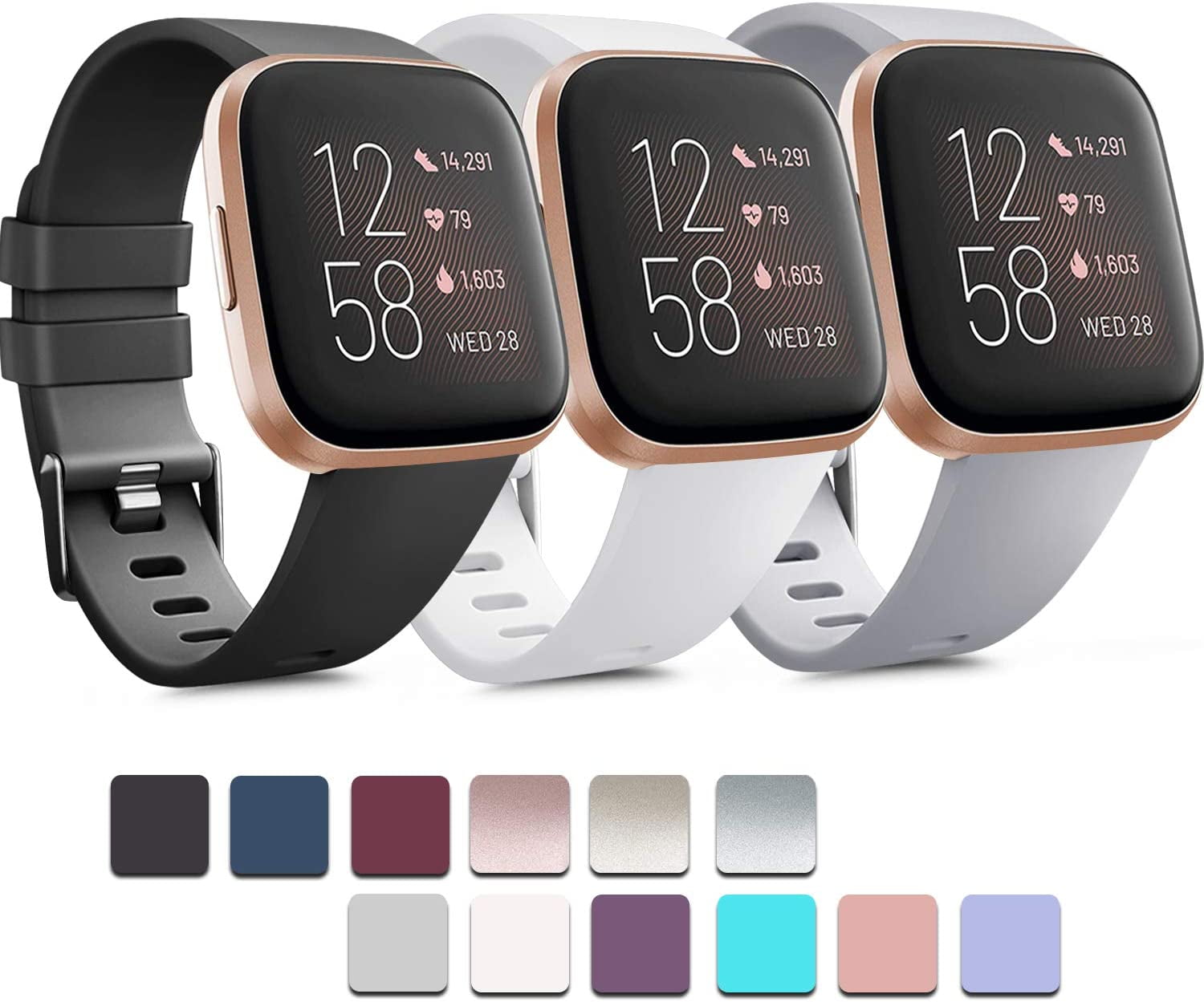 Pack 3 Sport Bands Compatible with Versa 2 / Versa/Versa Lite/Versa SE