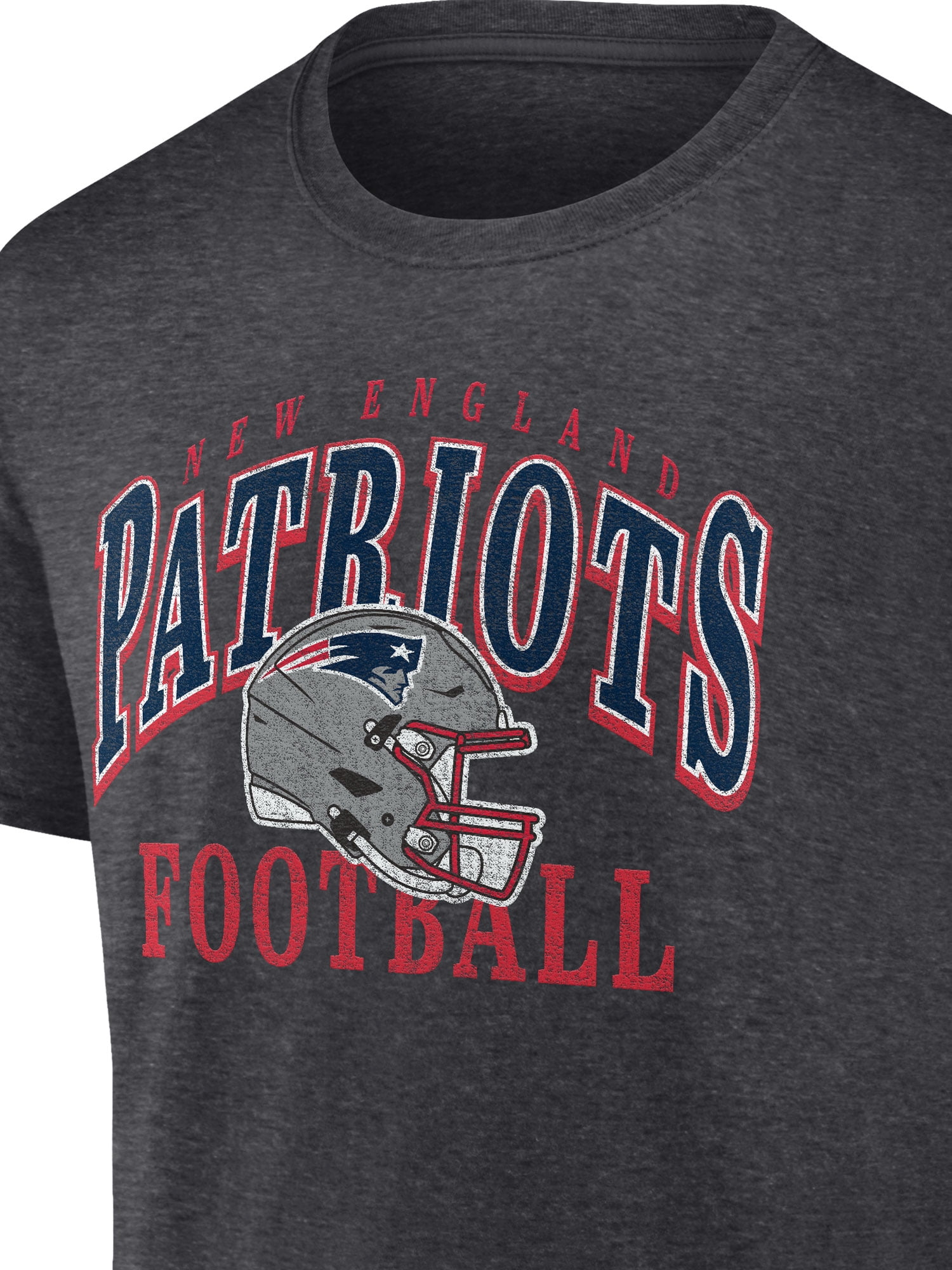 NFL New England Patriots Men's Cotton Charcoal Heather Short Sleeve T-Shirt