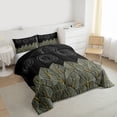thumbnail image 3 of Castle Fairy Tree Leaves Girl Twin Comforter Sets,Black Golden Bedding Set, 3 of 8