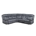 thumbnail image 2 of JERFIT Modern 5-Seat Recliner Sectional Sofa with Console, USB Charger, Cup Holders in Two-Tone Gray Nubuck Fabric, 2 of 9