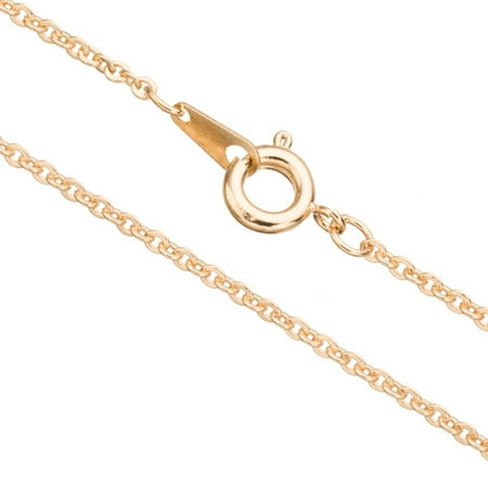 Flat Cable Chain Necklace With Springring Clasp 18Inch 14K Gold Finished Brass 2mm Chain Width 2pcs/pack (4-Chain Value Bundle), SAVE $3