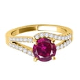 thumbnail image 2 of Aonejewelry 1.15 Ct. Created Ruby and Diamond Twin Shank Engagement Ring Crafted In 14k Solid Yellow Gold, 2 of 4