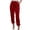 Red, variant on Women's Solid Color Elastic Waist Straight Casual Pants, Ankle-Length Velvet Harem Joggers for Winter, Regular Fit Velour Pants